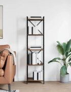 vidaXL Рафт за книги 40 x 30 x 155 см Инженерна дървесина Димян дъб