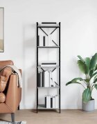 vidaXL Рафт за книги 40 x 30 x 155 см Инженерна дървесина Сив сонома
