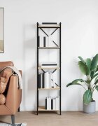 vidaXL Рафт за книги 40 x 30 x 155 см Инженерна дървесина Сонома дъб