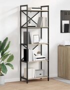 vidaXL Рафт за книги 5 нива 56 x 34 x 171 см Инженерна дървесина