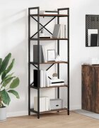 vidaXL Рафт за книги 5 нива 56 x 34 x 171 см Инженерна дървесина