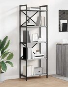 vidaXL Рафт за книги 5 нива 56 x 34 x 171 см Инженерна дървесина