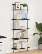 vidaXL Рафт за книги 5 нива 60 x 24 x 168 см Инженерна дървесина