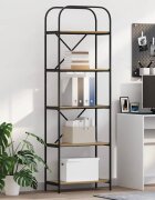 vidaXL Рафт за книги 5 нива 60 x 30 x 183 см Инженерна дървесина Дъб