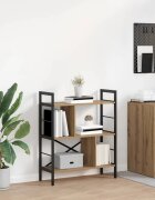 vidaXL Рафт за книги 5 нива 75 x 30 x 91 см Инженерна дървесина Дъб