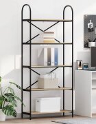 vidaXL Рафт за книги 5 нива 80 x 30 x 183 см Инженерна дървесина