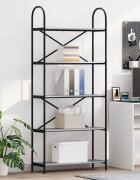 vidaXL Рафт за книги 5 нива 80 x 30 x 183 см Инженерна дървесина