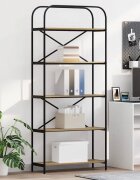 vidaXL Рафт за книги 5 нива 80 x 30 x 183 см Инженерна дървесина Дъб