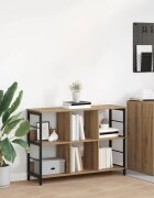 vidaXL Рафт за книги 6 нива 102 x 32 x 725 см Инженерна дървесина Дъб
