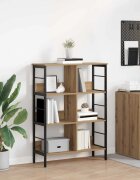 vidaXL Рафт за книги 6 нива 82 x 32 x 112 см Инженерна дървесина Дъб