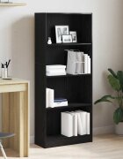 vidaXL Рафт за книги 60 x 24 x 143 см Инженерна дървесина Черния дъб