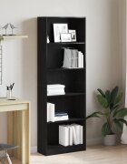 vidaXL Рафт за книги 60 x 24 x 176 см Инженерна дървесина Черния дъб