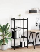 vidaXL Рафт за книги 60 x 30 x 120 см Инженерна дървесина Черния дъб