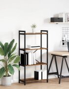 vidaXL Рафт за книги 60 x 30 x 120 см Инженерна дървесина Старо дърво