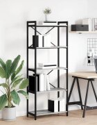 vidaXL Рафт за книги 60 x 30 x 155 см Инженерна дървесина Сив сонома