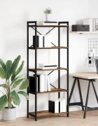 vidaXL Рафт за книги 60 x 30 x 155 см Инженерна дървесина Старо дърво