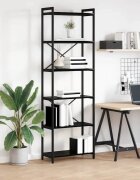 vidaXL Рафт за книги 60 x 30 x 1895 см Инженерна дървесина Черния дъб