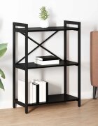 vidaXL Рафт за книги 60 x 30 x 85 cm Инженерна дървесина Черния дъб