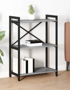 vidaXL Рафт за книги 60 x 30 x 85 cm Инженерна дървесина Сив сонома