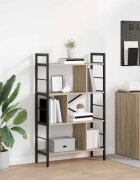 vidaXL Рафт за книги 7 нива 75 x 30 x 1235 см Инженерна дървесина