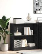 vidaXL Рафт за книги 80 x 24 x 76 см Инженерна дървесина Черния дъб