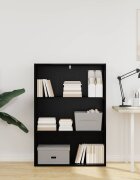 vidaXL Рафт за книги 80 x 30 x 114 см Инженерна дървесина Черния дъб