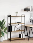 vidaXL Рафт за книги 80 x 30 x 120 см Инженерна дървесина Дъб