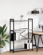 vidaXL Рафт за книги 80 x 30 x 120 см Инженерна дървесина Сив сонома