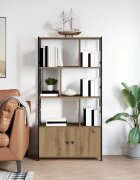 vidaXL Рафт за книги 80 x 30 x 1555 см Инженерна дървесина Дъб