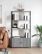 vidaXL Рафт за книги 80 x 30 x 1555 см Инженерна дървесина Сив сонома
