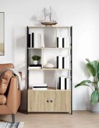 vidaXL Рафт за книги 80 x 30 x 1555 см Инженерна дървесина Сонома дъб