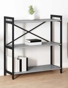 vidaXL Рафт за книги 80 x 30 x 85 cm Инженерна дървесина Сив сонома