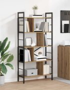 vidaXL Рафт за книги 9 нива 75 x 30 x 156 см Инженерна дървесина Дъб