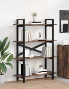 vidaXL Рафт за книги Опушен дъб 100 x 335 x 140 cm
