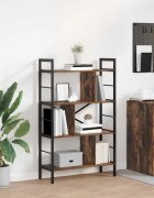 vidaXL Рафт за книги Опушен дъб 75 x 30 x 1235 cm Инженерна дървесина