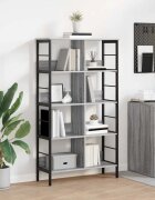 vidaXL Рафт за книги Сив Сонома 82 x 32 x 1445 cm Инженерна дървесина