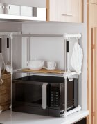 vidaXL Рафт за микровълнова бял 51x27x63 см алуминий