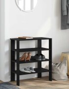 vidaXL Рафт за обувки Черен 61x32x70 cm Инженерна дървесина