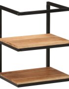 vidaXL Рафт за стена 40x30x50 см акациево дърво масив и желязо