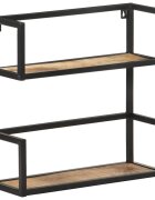 vidaXL Рафт за стена 60x20x60 см грубо мангово дърво
