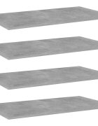 vidaXL Рафтове 4 бр бетонно сиви 40x20x15 см инженерно дърво