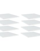 vidaXL Рафтове 8 бр бял гланц 40x50x15 см инженерно дърво