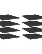 vidaXL Рафтове 8 бр черен гланц 40x50x15 см инженерно дърво