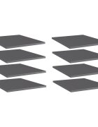 vidaXL Рафтове 8 бр сив гланц 40x50x15 см инженерно дърво