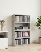 vidaXL Рафтове за CDs 4 бр. Бетонно сиво 40 x 17 x 17 см