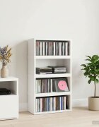 vidaXL Рафтове за CDs 4 бр. Бяло 40 x 17 x 17 см Инженерна дървесина