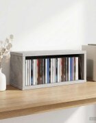 vidaXL Рафтове за CDs Бетонно сиво 40 x 17 x 17 см Инженерна дървесина