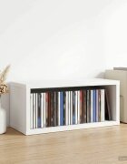 vidaXL Рафтове за CDs Бяло 40 x 17 x 17 см Инженерна дървесина