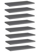 vidaXL Рафтове за етажерка 8 бр сив гланц 40x20x15 см ПДЧ