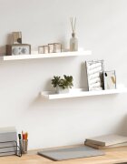 vidaXL Рафтове за фоторамки 2 бр бели 60x9x3 см МДФ
